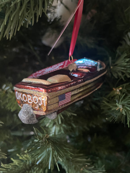 Okoboji Wooden Boat Ornament (2022)