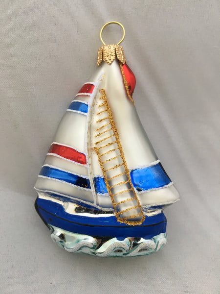 Lake Geneva Small Sailboat Ornament (2016)